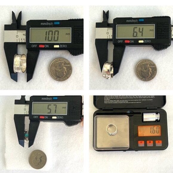 Sterling Silver 925 Oval Bezel Set Turquoise Cigar Band Ring Size 5.75 NEW - Picture 10 of 16